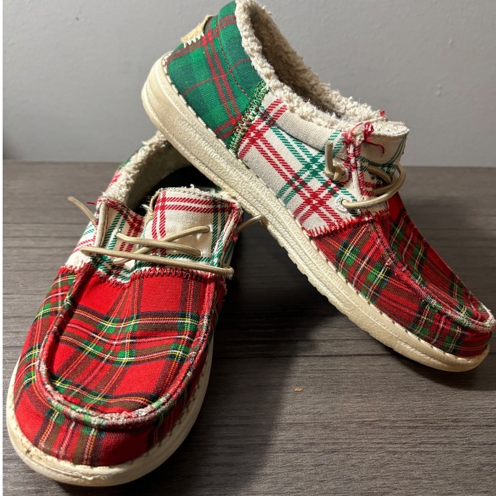 Hey‎ Dude Wally Tri Y Tartan Plaid Size J2